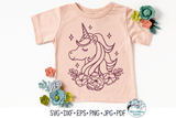 Unicorn with Flowers SVG Wispy Willow Designs Company
