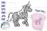 Unicorn Zentangle SVG Wispy Willow Designs Company
