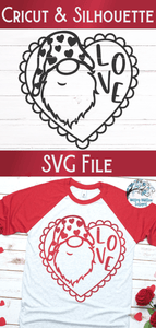 Valentine Gnome SVG Wispy Willow Designs Company