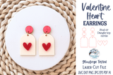 Valentine Heart Earring SVG for Glowforge Laser Cutter Wispy Willow Designs Company