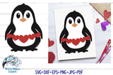 Valentine Penguin SVG Wispy Willow Designs Company