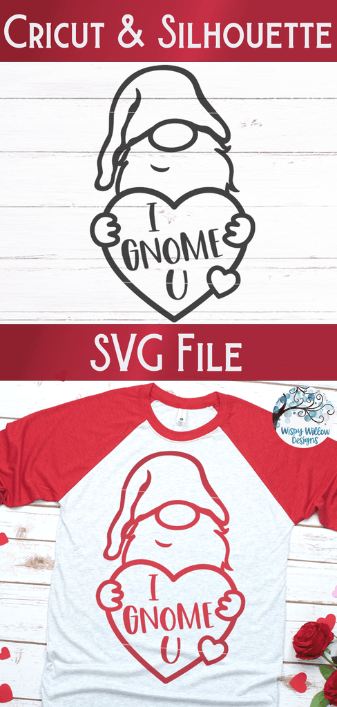 Valentine's Day Gnome SVG Wispy Willow Designs Company