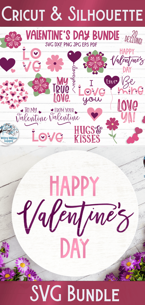Valentine's Day SVG Bundle Wispy Willow Designs Company