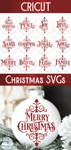 Vintage Christmas Ornament SVG Bundle Wispy Willow Designs Company