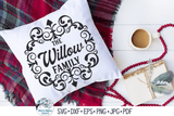 Vintage Family Name Sign SVG Wispy Willow Designs Company