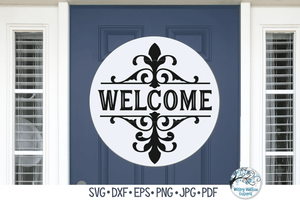 Vintage Welcome Sign SVG | Elegant Fancy Welcome Flourish Wispy Willow Designs Company