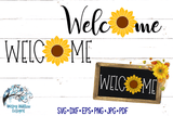 Welcome Sunflower SVG Set Wispy Willow Designs Company