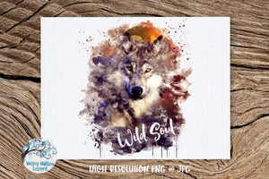 Wild Soul Wolf Watercolor Sublimation Png Wispy Willow Designs Company
