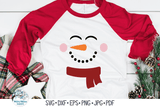 Winter Snowman Faces with Hat and Scarves SVG Bundle Wispy Willow Designs Company