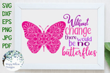 Without Change There Would Be No Butterflies Mandala SVG Wispy Willow Designs Company