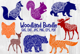 Woodland Animal Mandala SVG Bundle | Fox, Bear, Squirrel, Deer, Elk Wispy Willow Designs Company