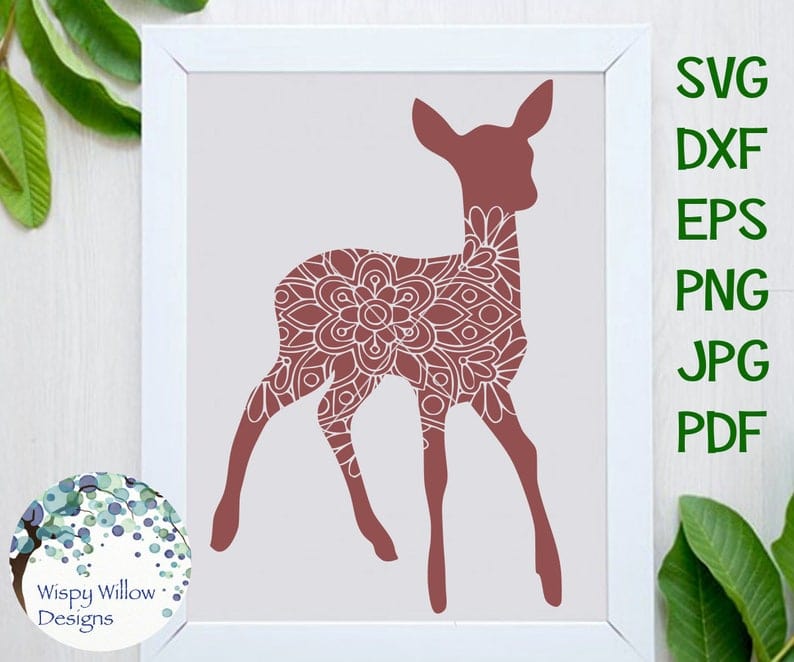 Woodland Animal Mandala SVG Bundle | Fox, Bear, Squirrel, Deer, Elk Wispy Willow Designs Company