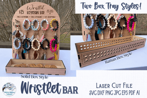 Wristlet Bar | Keychain Bracelet Display Stand for Laser Cutter Wispy Willow Designs Company